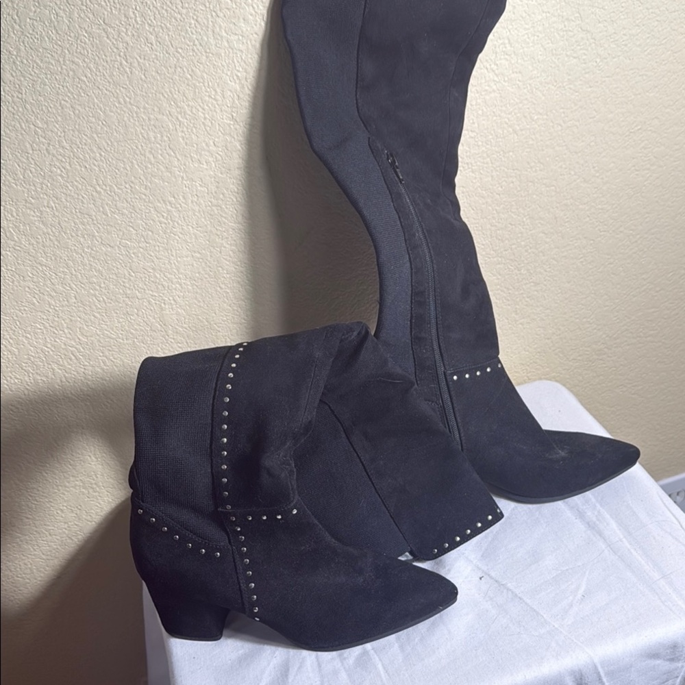 Black Studded suedeWomen's Boots